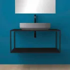 Lavatório de cerâmica de bancada oval feito na Itália, Yoel Viadurini