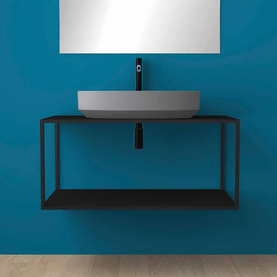 Lavatório de cerâmica de bancada oval feito na Itália, Yoel Viadurini