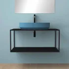 Lavatório de cerâmica de bancada oval feito na Itália, Yoel Viadurini