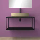 Lavatório de cerâmica de bancada oval feito na Itália, Yoel Viadurini