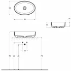 Lavatório de cerâmica de bancada oval feito na Itália, Yoel Viadurini