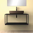 Lavatório de cerâmica de bancada oval feito na Itália, Yoel Viadurini