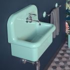 Lavatório para Mobiliar o Banheiro em Verde Água Cerâmica Unicolor - Jasmim Viadurini