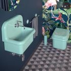 Lavatório para Mobiliar o Banheiro em Verde Água Cerâmica Unicolor - Jasmim Viadurini