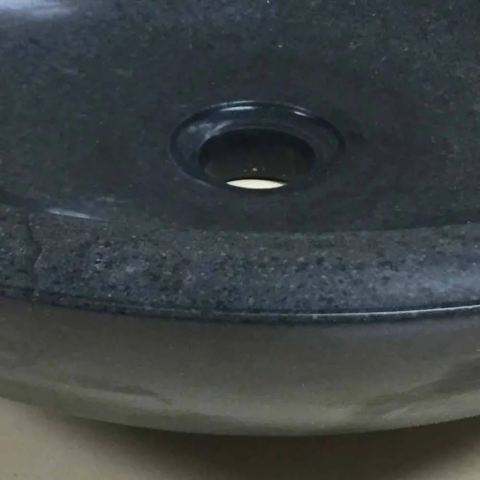 Lavatório de apoio design em pedra natural Ziva preto Viadurini