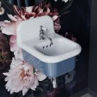 Lavatório retangular suspenso de cerâmica para banheiro - Elodie Viadurini