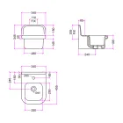 Lavatório retangular suspenso de cerâmica para banheiro - Elodie Viadurini