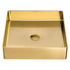 Lavatório de apoio quadrado em aço inox em diversos acabamentos - Calendula Viadurini