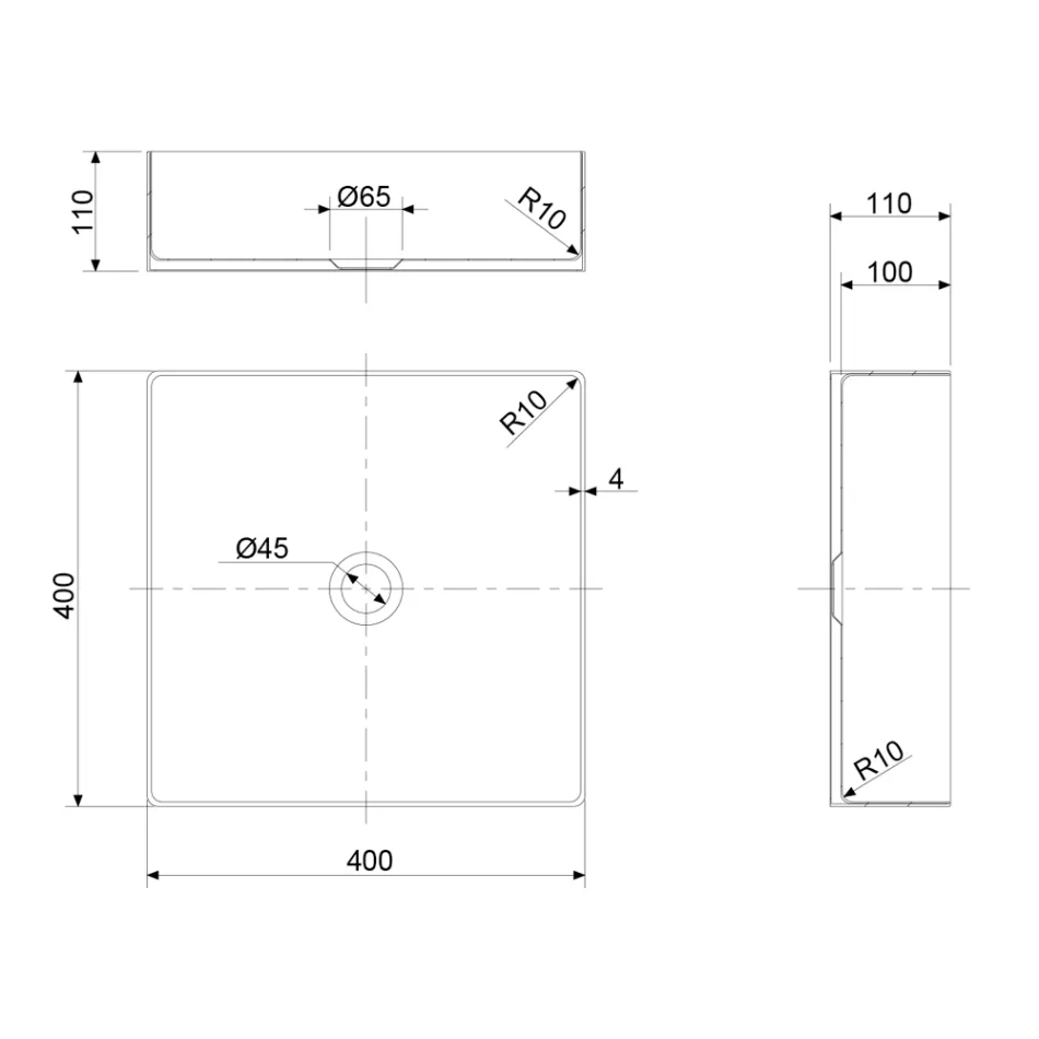 Lavatório de apoio quadrado em aço inox em diversos acabamentos - Calendula Viadurini