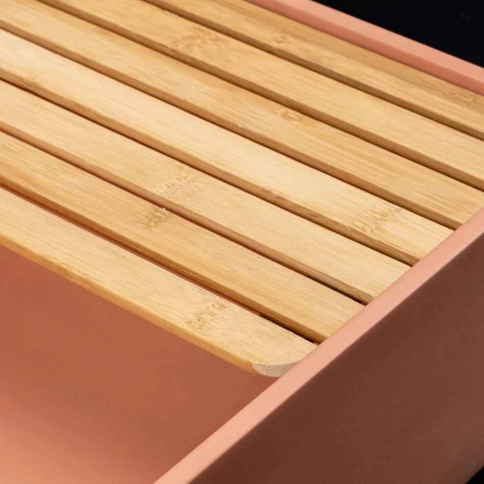 Lavatório de apoio retangular em Mali Orange Terrazzo - Azalea Viadurini