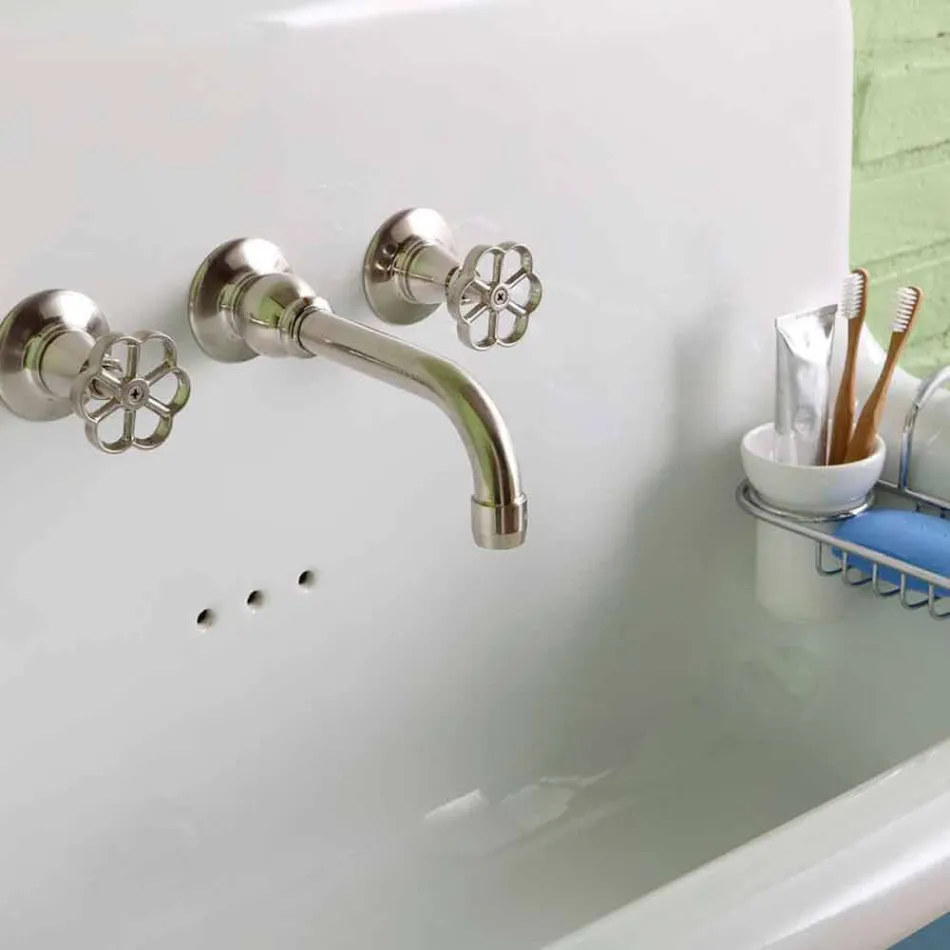 Lavatório retangular suspenso de cerâmica de Henry Viadurini