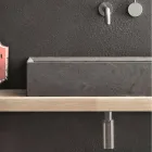 Lavatório retangular e moderno de bancada em pedra design - Farartlav3 Viadurini