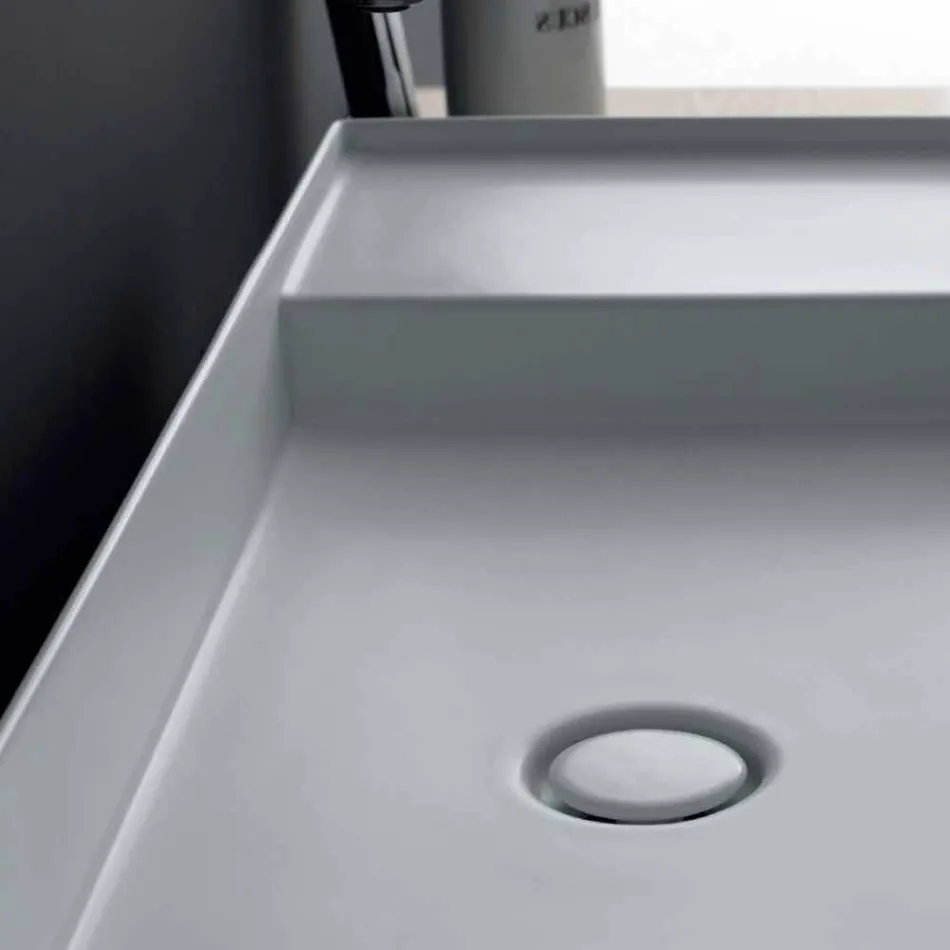 Bacia retangular moderna cerâmica colorida Ícone Alice Cerâmica Viadurini