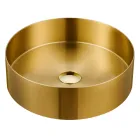 Lavatório redondo de apoio em aço inox em diversos acabamentos - Fiordaliso Viadurini