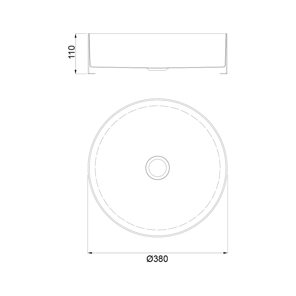Lavatório redondo de apoio em aço inox em diversos acabamentos - Fiordaliso Viadurini