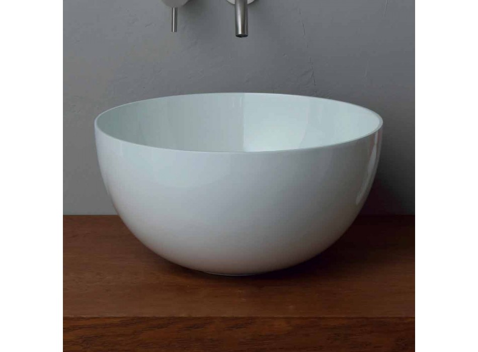 Design moderno redondo lavatório de cerâmica de bancada Star redondo 40 cm Viadurini