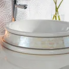 Pia de banheiro semi-encastrada em Fire Clay Made in Italy - Erasmo Viadurini