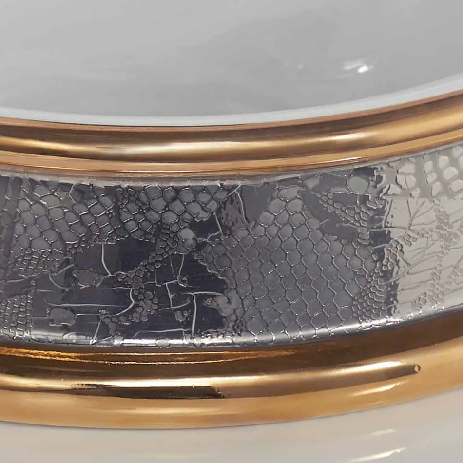 Projetar pia semi-encastrada em argila de fogo artesanal na Itália, Manilo Viadurini