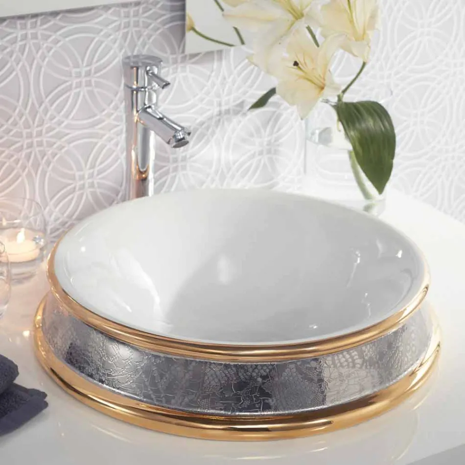 Projetar pia semi-encastrada em argila de fogo artesanal na Itália, Manilo Viadurini