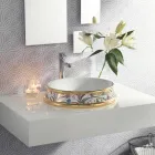 Lavatório semi-encastrado em diferentes acabamentos em Fire Clay Made in Italy - Erasmo Viadurini