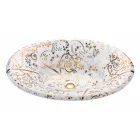 Lavatório semi-encastrado em Fire Clay com Espiral Dourada Made in Italy - Principe Viadurini