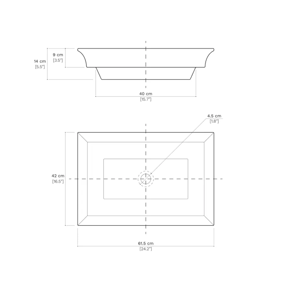 Lavatório semi-encastrado em Fire Clay de Diferentes Acabamentos Made in Italy - Ultima Viadurini