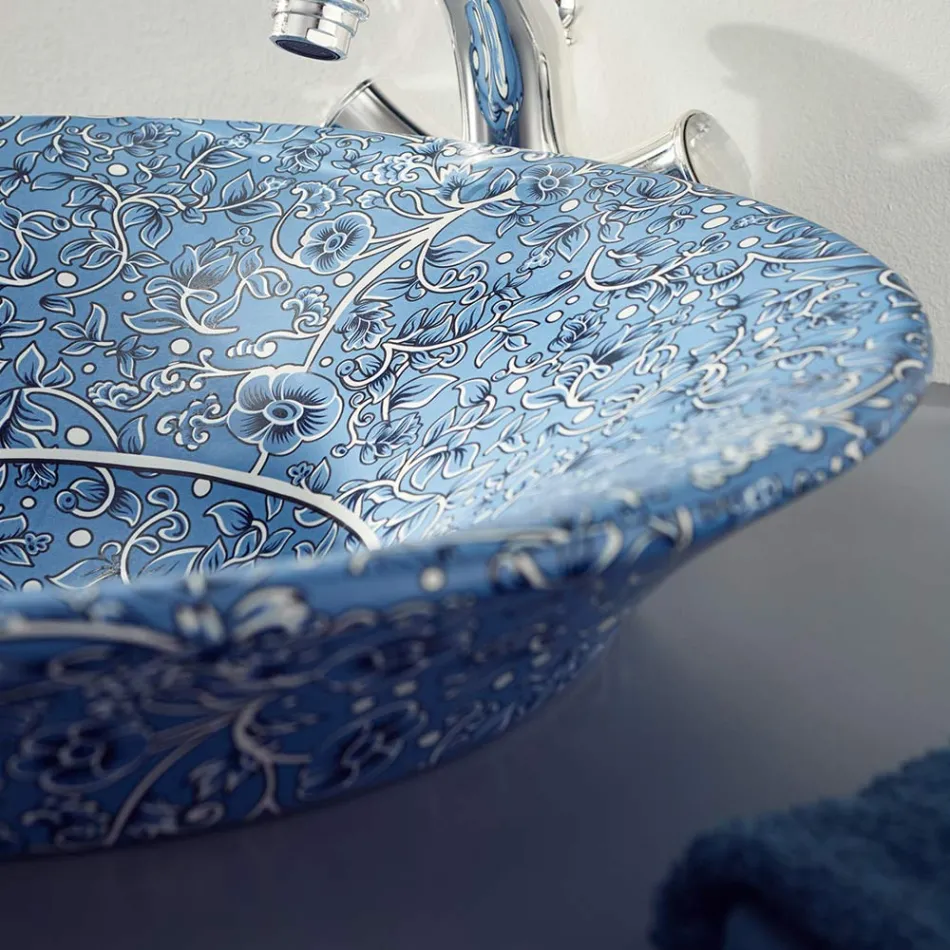 Lavatório semi-encastrado em Fire Clay em diversos acabamentos Made in Italy - Capatosta Viadurini