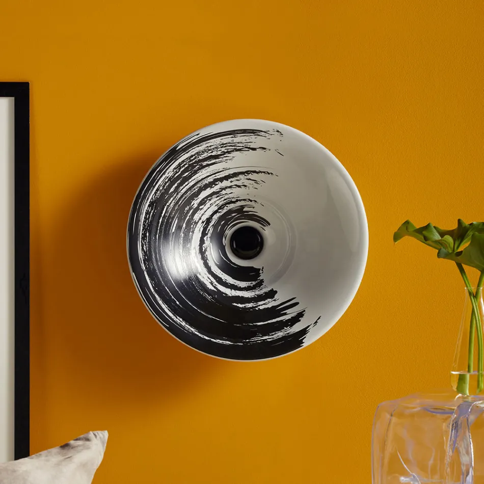 Lavatório semiencastrado em porcelana francesa de primeira qualidade - Pausa Viadurini