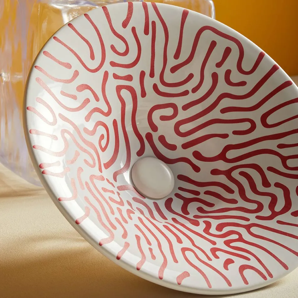 Lavatório semiencastrado em porcelana francesa de primeira qualidade - Pausa Viadurini