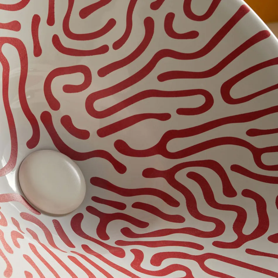 Lavatório semiencastrado em porcelana francesa de primeira qualidade - Pausa Viadurini