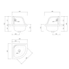 Lavatório suspenso angular de cerâmica colorida vintage 42 cm - Angelino Viadurini