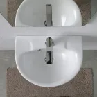 Lavatório de cerâmica branca suspenso com design moderno e elegante - Silica Viadurini