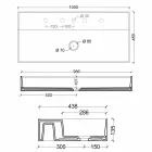 Design moderno suspenso cerâmica lavatório Sun 100x45 cm made in Italy Viadurini