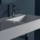 Lavatório de cerâmica design moderno de parede Sun 120x45 cm made in Italy Viadurini