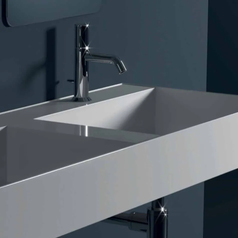 Lavatório de cerâmica design moderno de parede Sun 120x45 cm made in Italy Viadurini