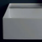 Design moderno suspenso lavatório cerâmico Sol 60x45 cm, fabricado na Itália Viadurini