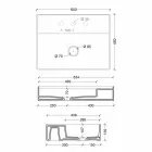 Design moderno suspenso lavatório cerâmico Sol 60x45 cm, fabricado na Itália Viadurini