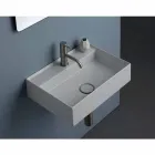 Lavatório suspenso de cerâmica Sun 50x35 cm, cores diferentes disponíveis Viadurini