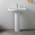 Pia de pedestal monocomando em cerâmica branca com design clássico - Sílica