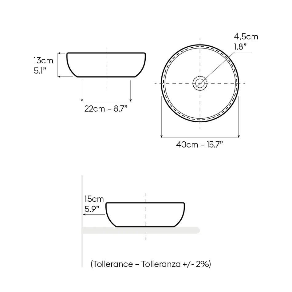 Lavatório de bancada em Raku escuro, fabricado na Itália - com design de gotejamento. Viadurini
