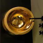 Lavatório de apoio redondo design em ouro-folheado Itália Elisa ceramic Viadurini