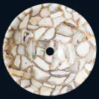 Lavatório redondo de pedra redonda da ágata de Mila, parte original Viadurini