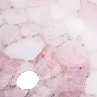 Lavatório de bancada de Paloma feito à mão de quartzo rosa, peça única Viadurini