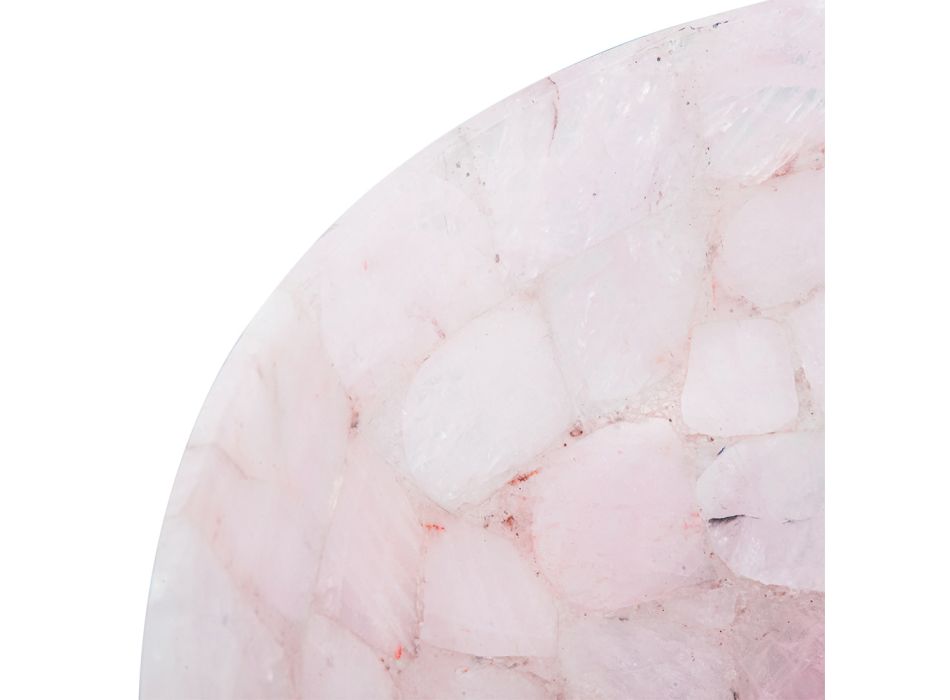Lavatório de bancada de Paloma feito à mão de quartzo rosa, peça única Viadurini