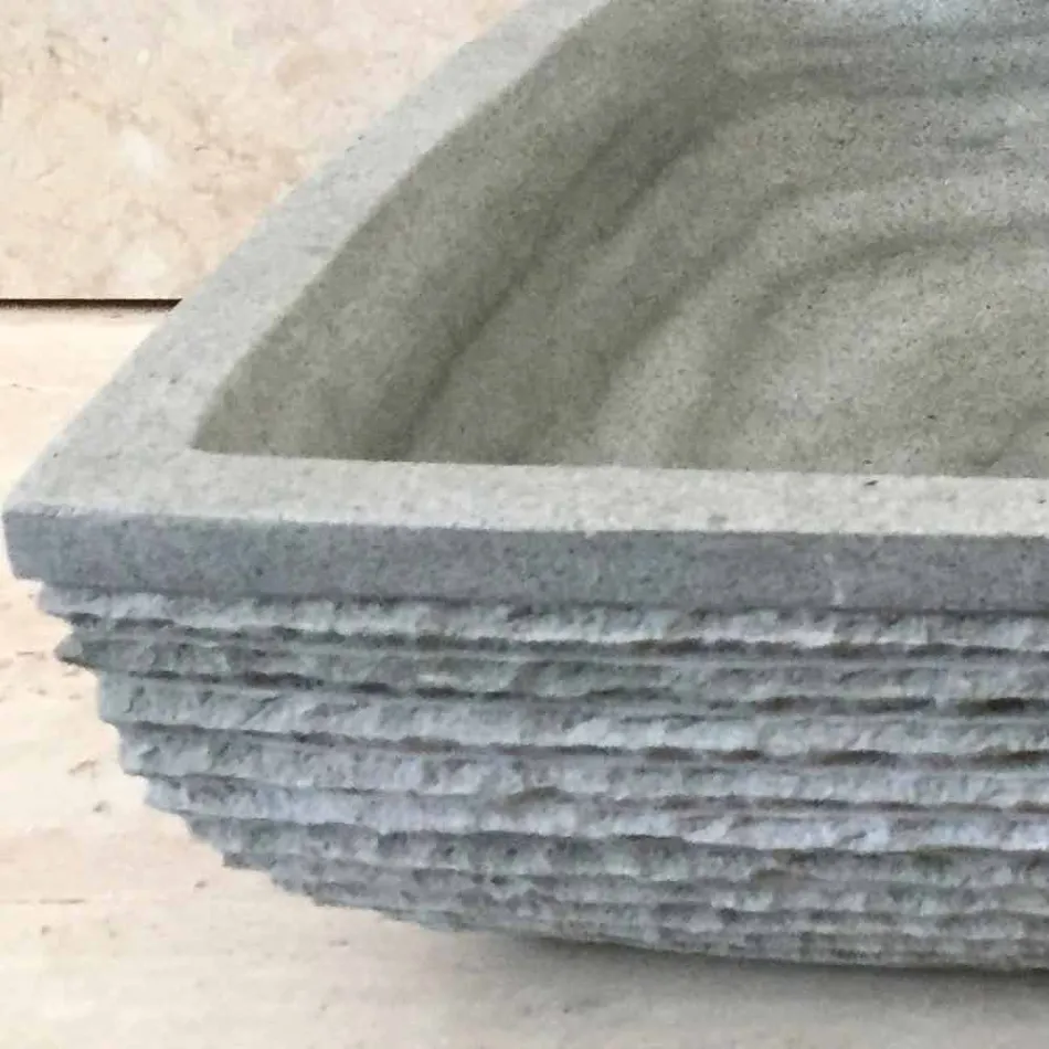 Lavatório de design verde de bancada em Hilda stone Viadurini