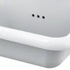 Lavatório de cuba dupla de parede vintage em cerâmica cinza - Jack Viadurini