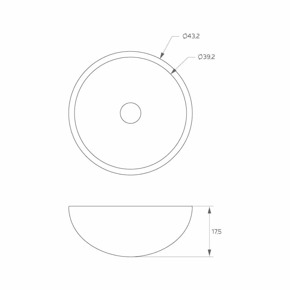 Lavatório autoportante de pé circular feito na Itália, Donnas Viadurini