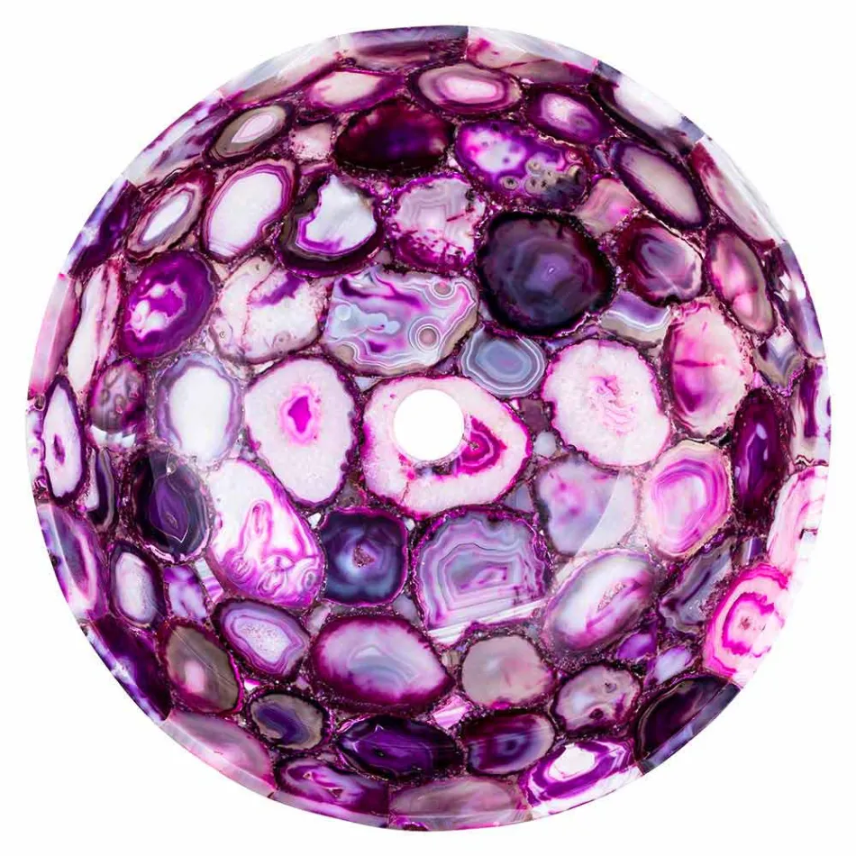 Pia de cozinha redonda de pedra de ágata - Buffalo Viadurini