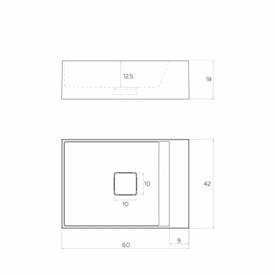 Lavatório de bancada de design produzido na Itália, Lavis Viadurini