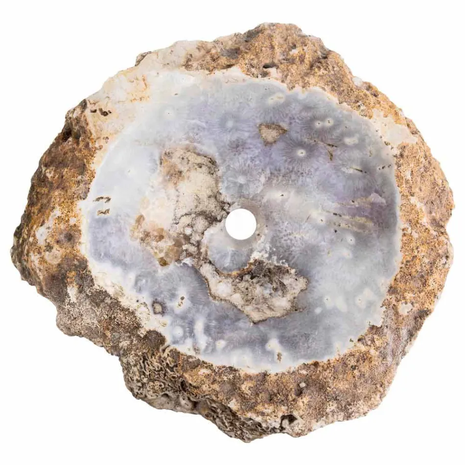 Pia feita à mão em pedra ágata, Posina Viadurini